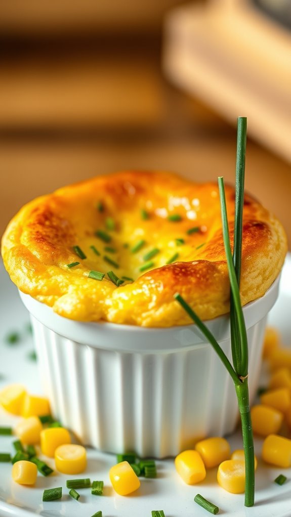cheddar chive corn souffle