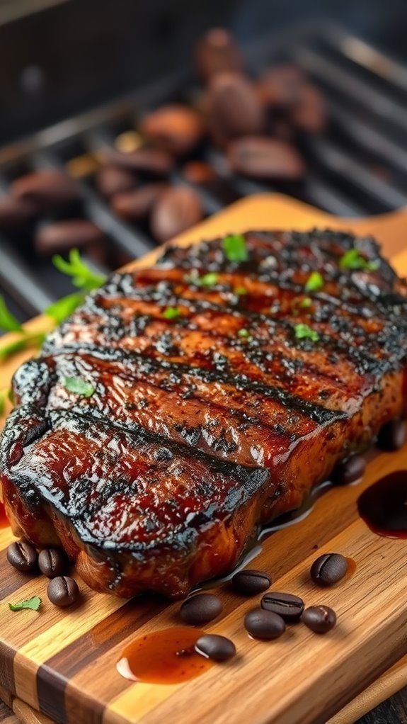 coffee seasoned rib eye steak