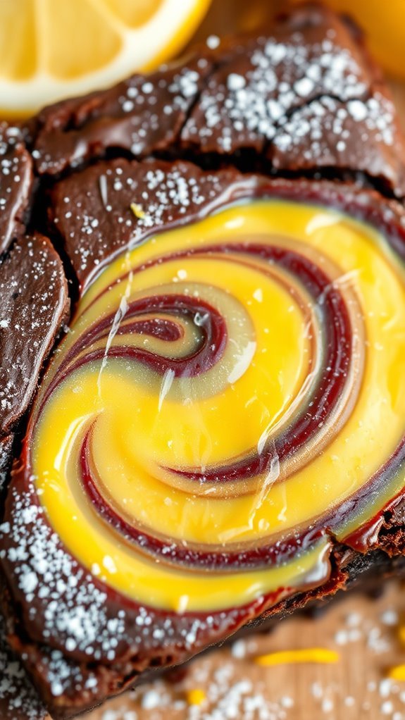 lemon curd brownie dessert