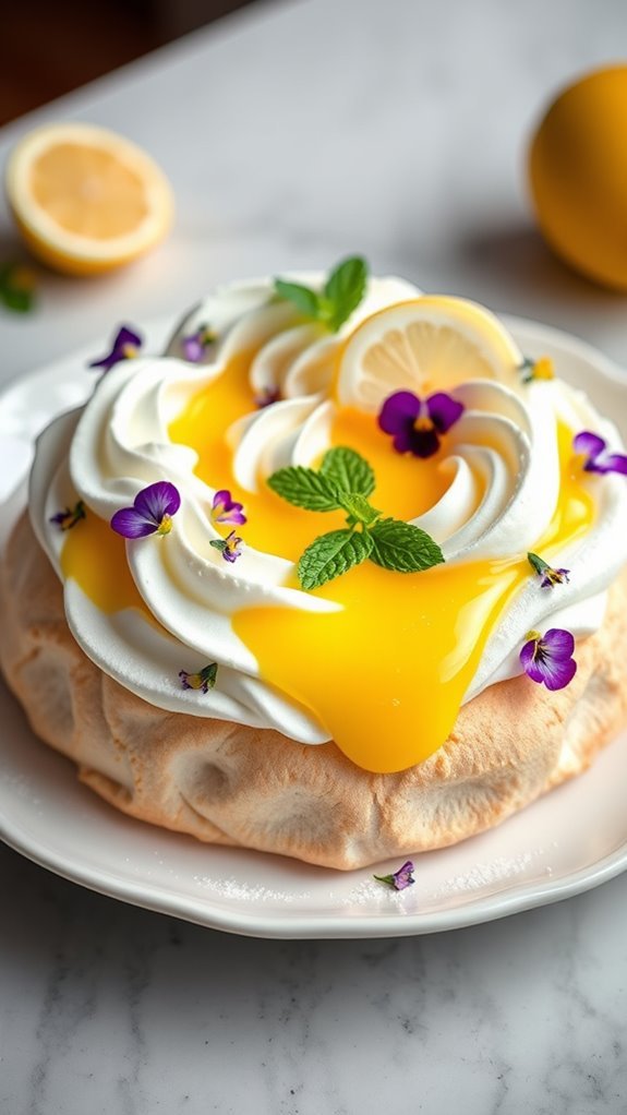 lemon curd topped meringue