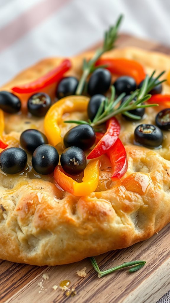 olive and pepper focaccia