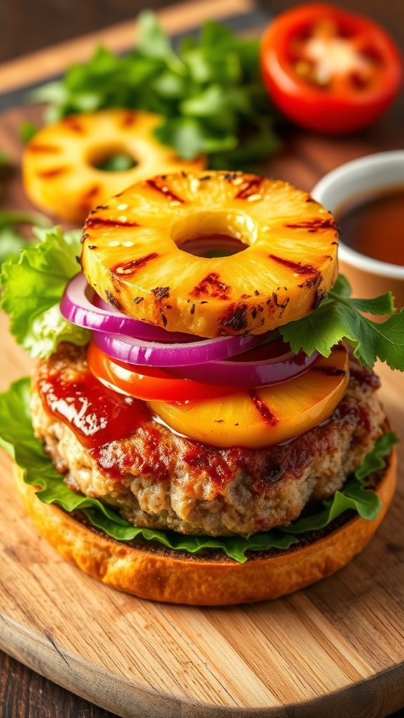 pineapple infused turkey burger