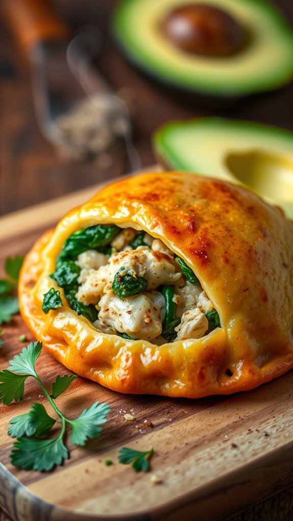 savory chicken spinach pastries
