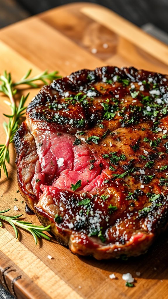 savory herb coated steak