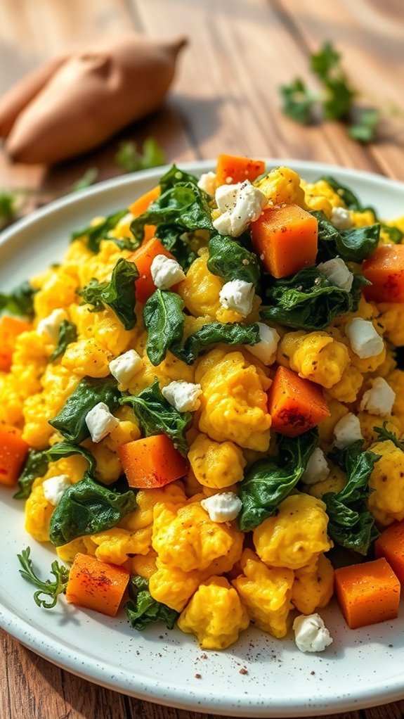 scrambled eggs with vegetables