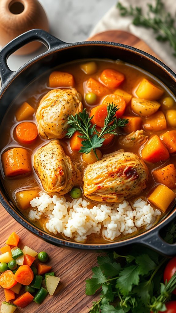 simple chicken rice stew