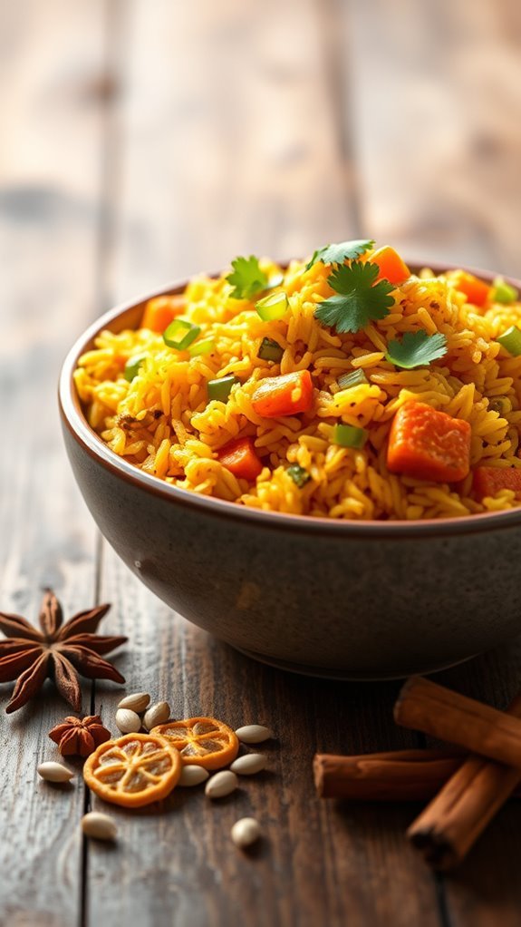 spiced rice with curry