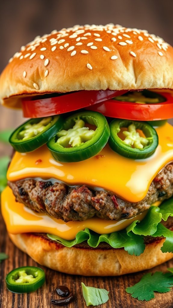 spicy cheesy jalape o burger
