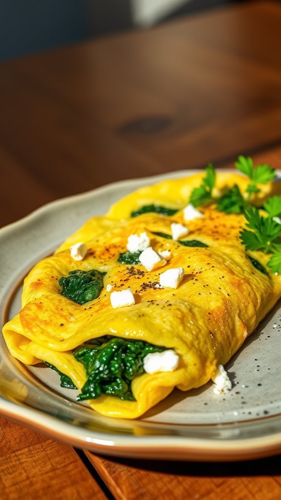spinach and feta omelette