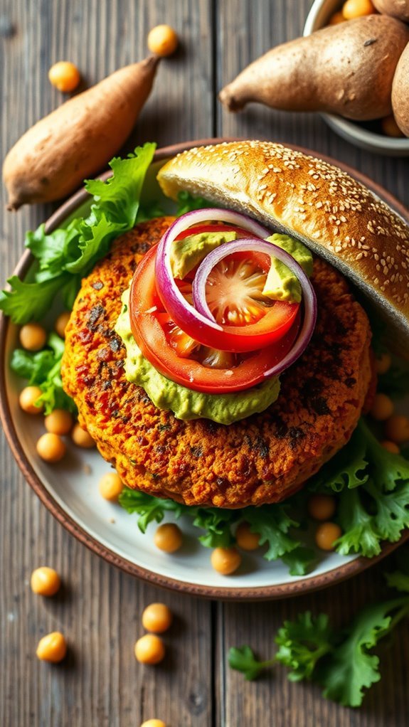 sweet potato chickpea burger