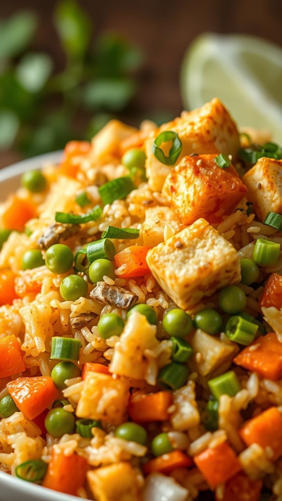 tofu and vegetable fried rice